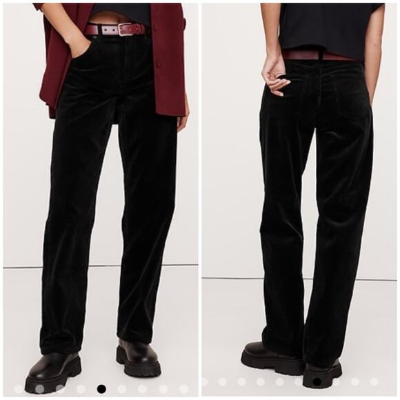 Banana Republic The Slouchy Straight Corduroy Pant Black 27 - Picture 1 of 11